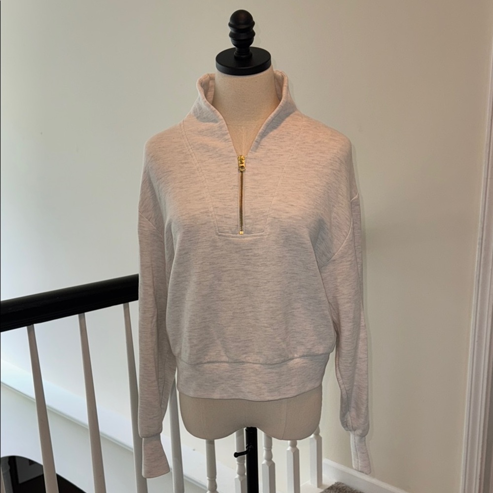 Women's Cream Half-Zip Pullover